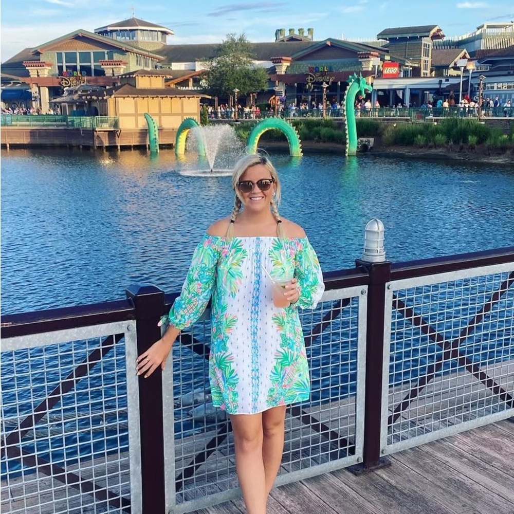 Lilly Pulitzer Pink and Gold Tag Dress